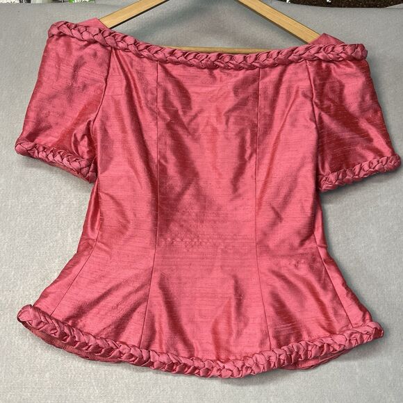 100% Raw Silk Barbie Core‎ VTG Watters & Watters 2-piece 80's pink formal dress - Picture 5 of 14